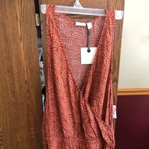 Rust colored henna print romper